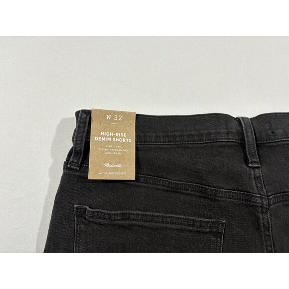 Madewell Shorts Women High Rise Denim Dark Grey Vintage Wash Jean Sz 32 NWT - Picture 13 of 13